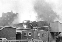 128835 Afbeelding van de brand in de Stichtse Olie- en Lijnkoekenfabriek (S.O.L., Vaartscherijnstraat 51) te Utrecht.